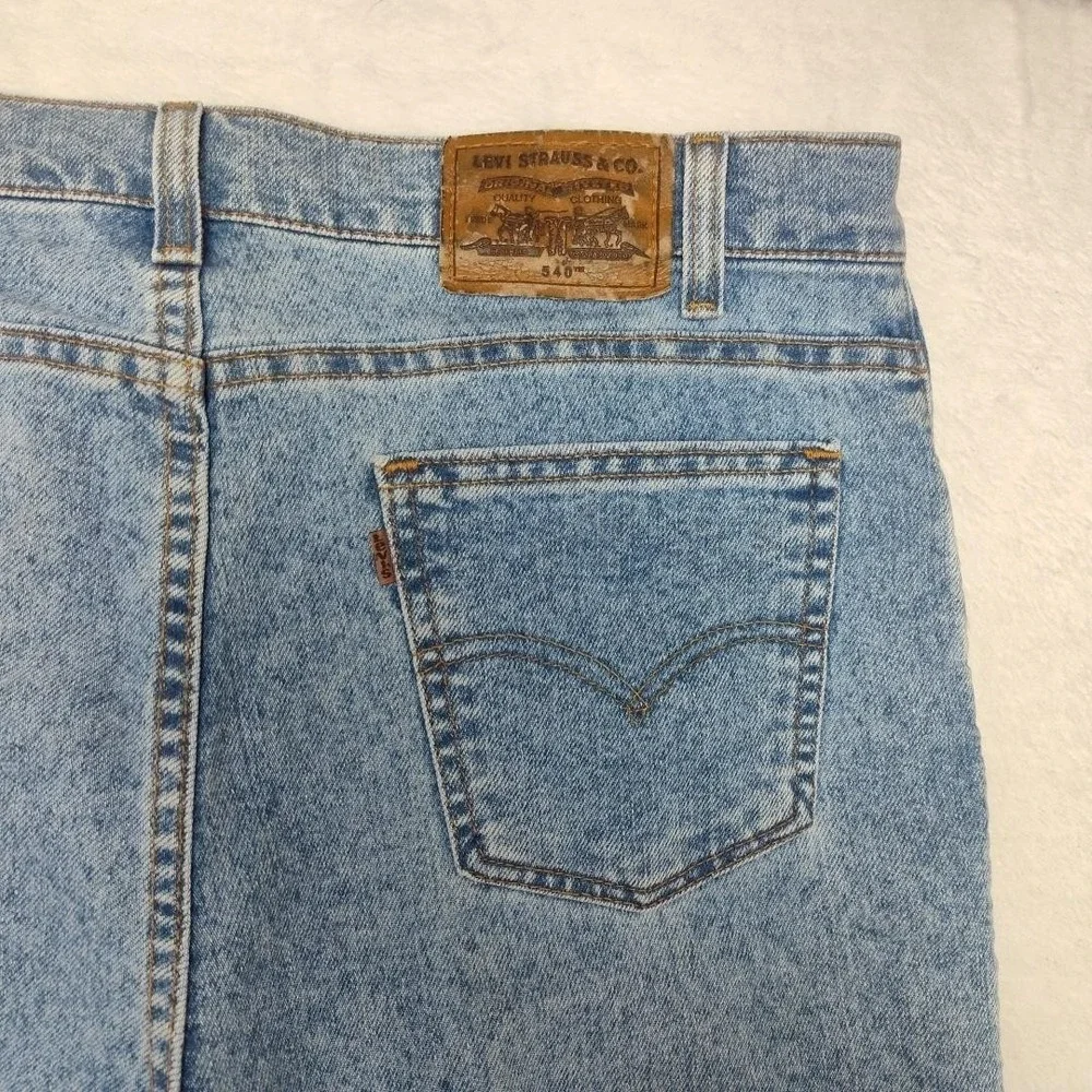 Vintage Levis 540 Jeans Mens 36x29 Blue Relaxed Straight Acid Wash 90s Denim USA